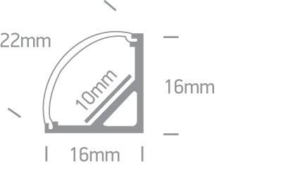 7908A/AL ALU TRIANGLE PROFILE 2m FOR 10mm STRIPS + PC OPAL DIFF - One Light shop